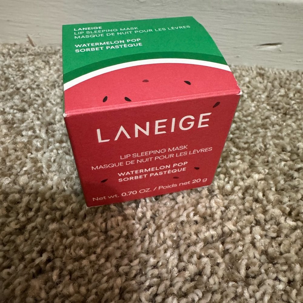 LANEIGE Watermelon Pop Lip Mask in Red and Green w tiny lip brush